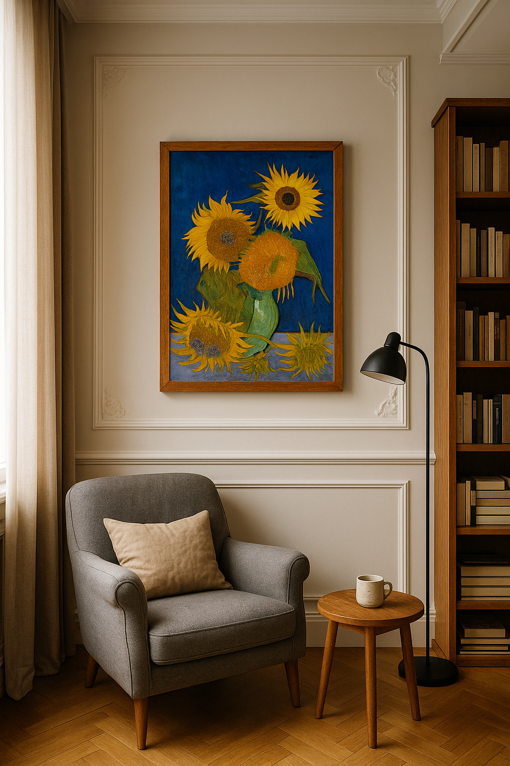 🌻 Solrosor (kungblå bakgrund) – Vincent van Gogh (1888)