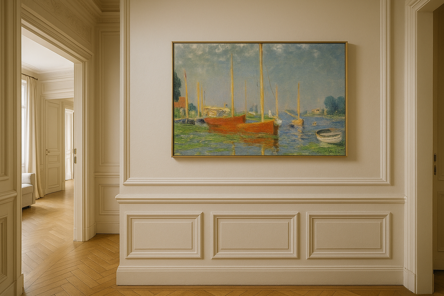 🎨 De röda båtarna i Argenteuil – Claude Monet, omkring 1875