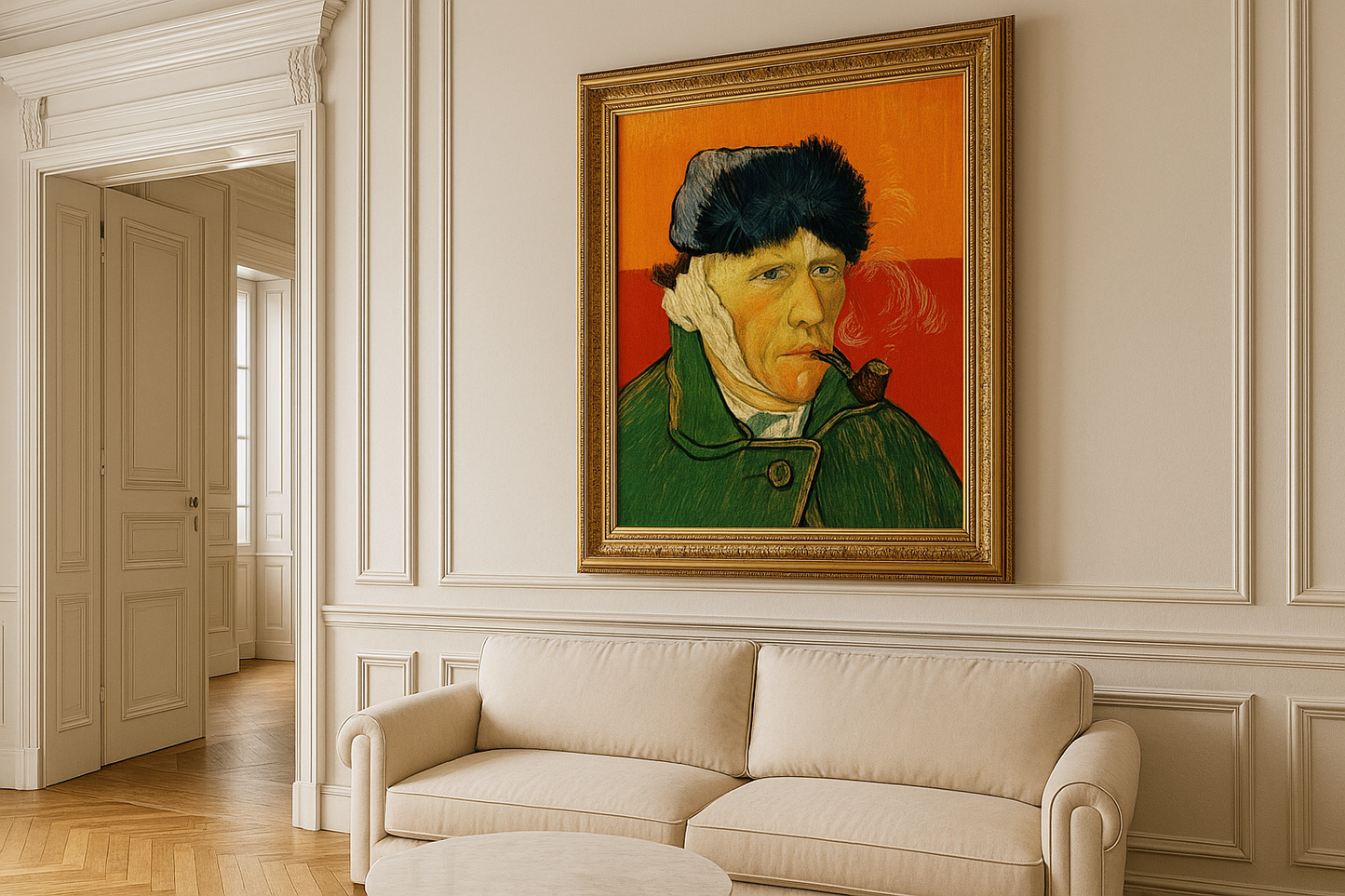 🖼️ Självporträtt med förband på örat och pipa – Vincent van Gogh (1889)
