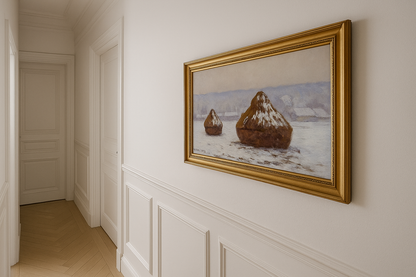 Meules, snöeffekt av Claude Monet