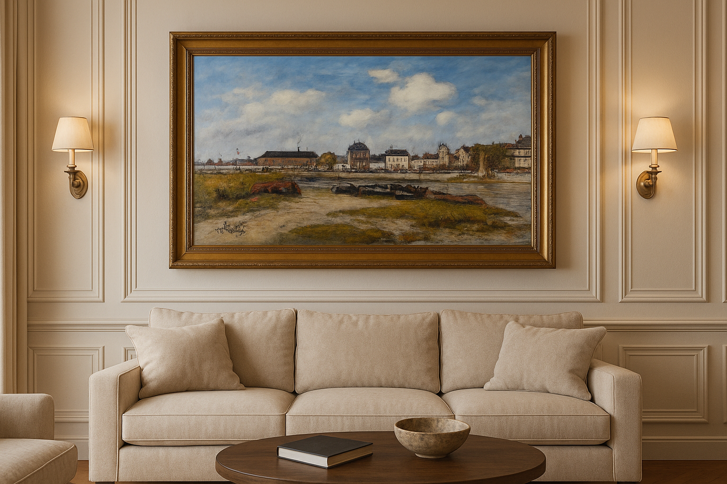 "Hamnen i Trouville, vid lågvatten - Eugène Boudin"