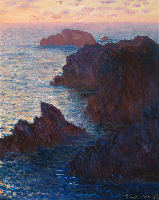 Klippväggar på Belle-Île – Monet 1886