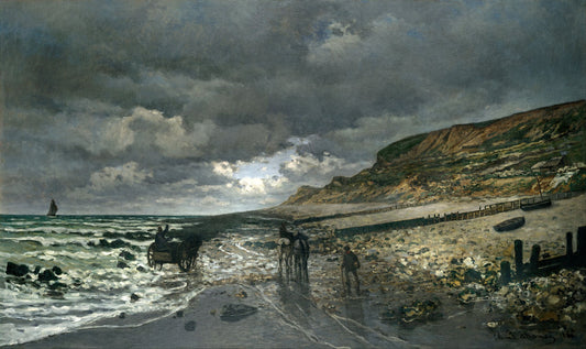 🌫️ La Pointe de la Hève vid lågvatten Claude Monet (1865)