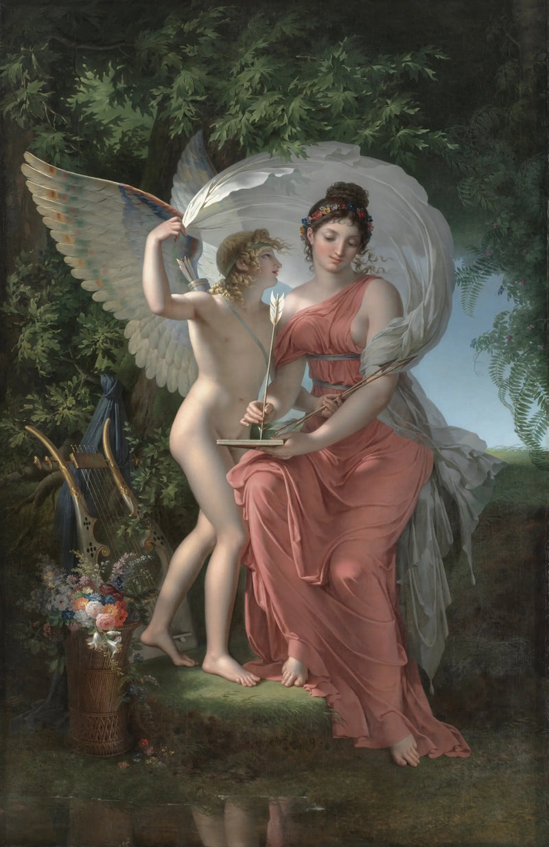 Erato, muse som styr över den lyriska poesin - Charles Meynier