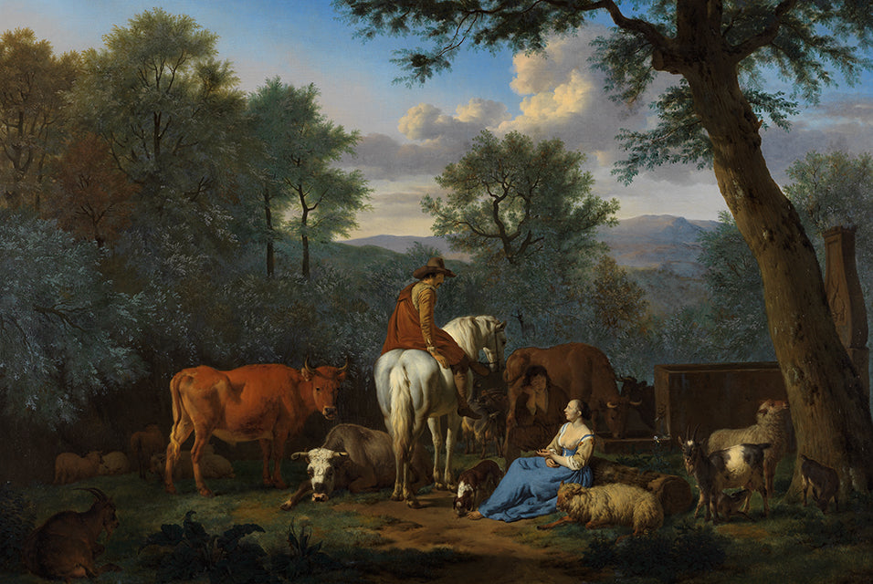 Paysage avec bétail et personnages - Adriaen van de Velde