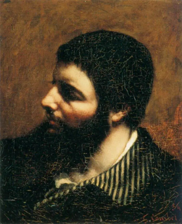 Självporträtt med randig krage - Gustave Courbet