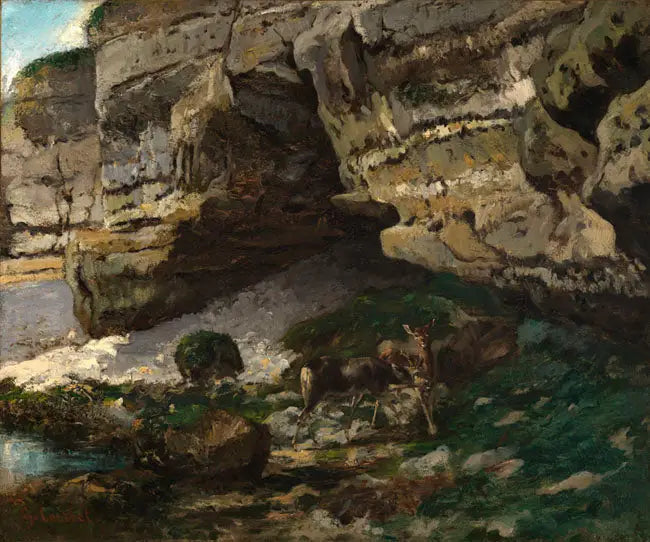 Rådjur vid källan - Gustave Courbet
