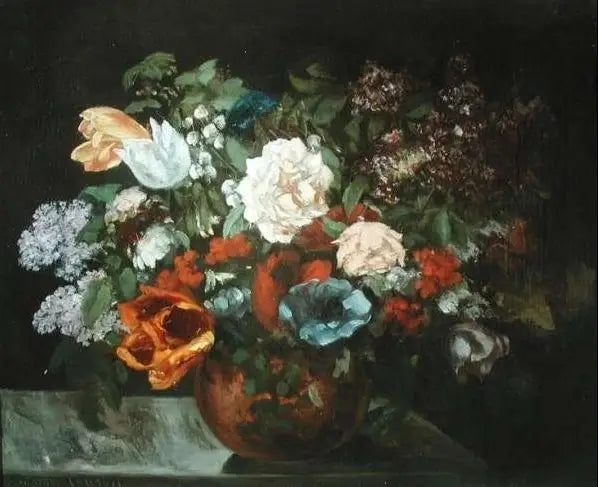 Blomsterbukett - Gustave Courbet