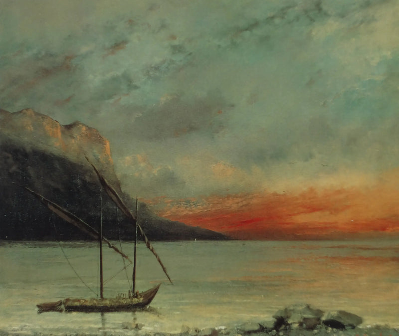 Solnedgång över Léman - Gustave Courbet