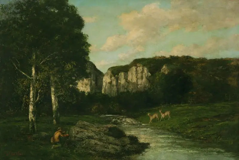 Landskap med jägare - Gustave Courbet