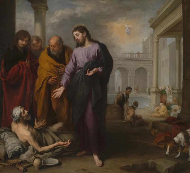 Kristus botar den lamme vid Betesda-poolen - Bartolomé Esteban Murillo