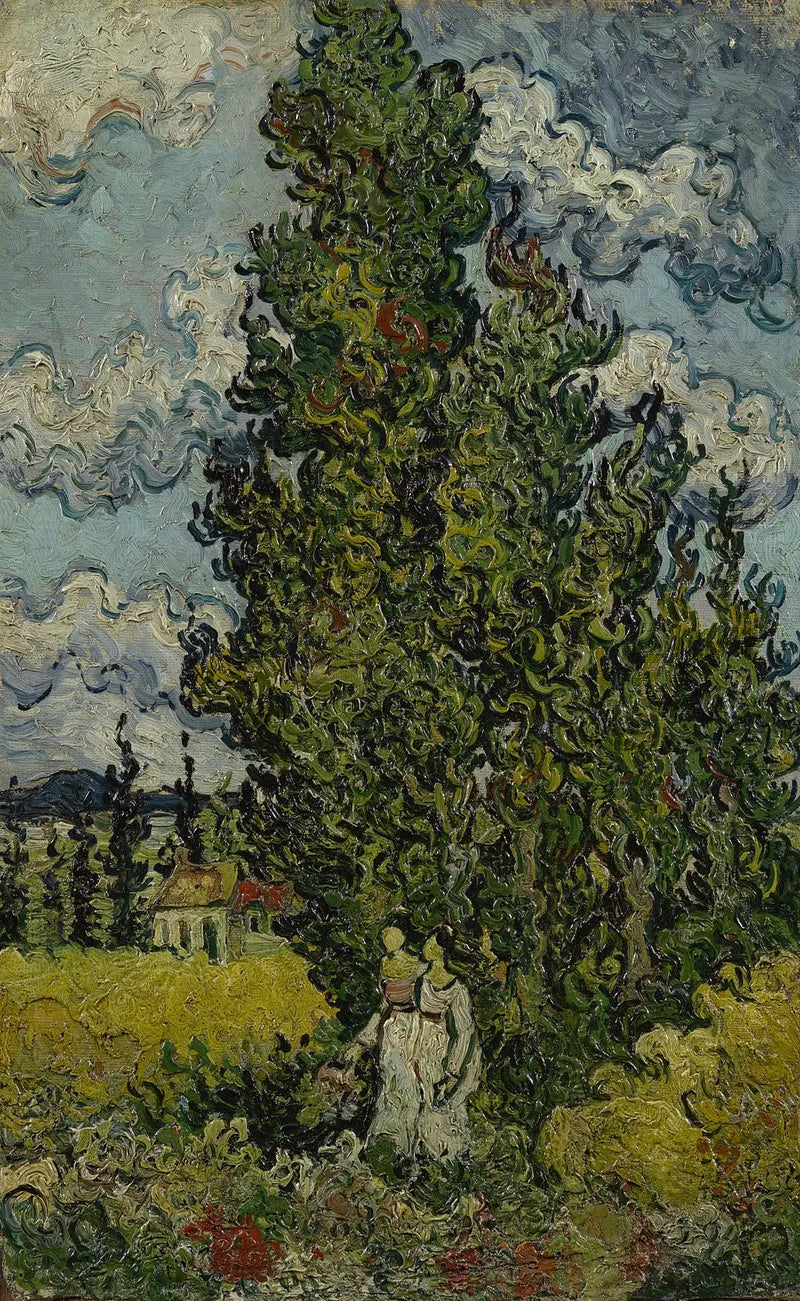 Cypress och två kvinnor - Vincent van Gogh