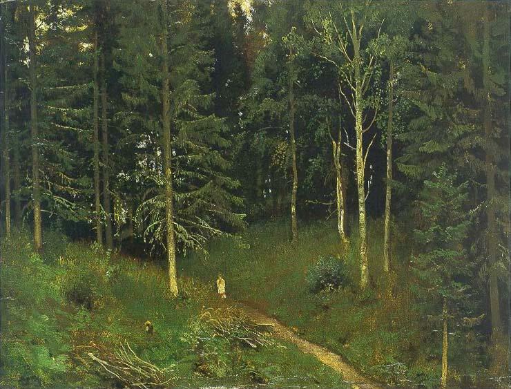 Chemin dans la forêt (forêt d'épicéas) - Ivan Chichkine