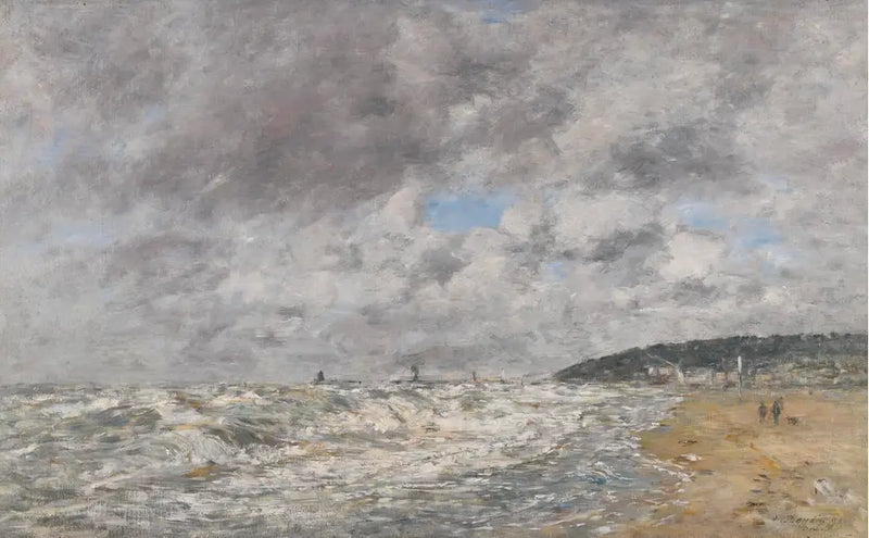 Deauville, stranden i stormigt väder - Eugène Boudin