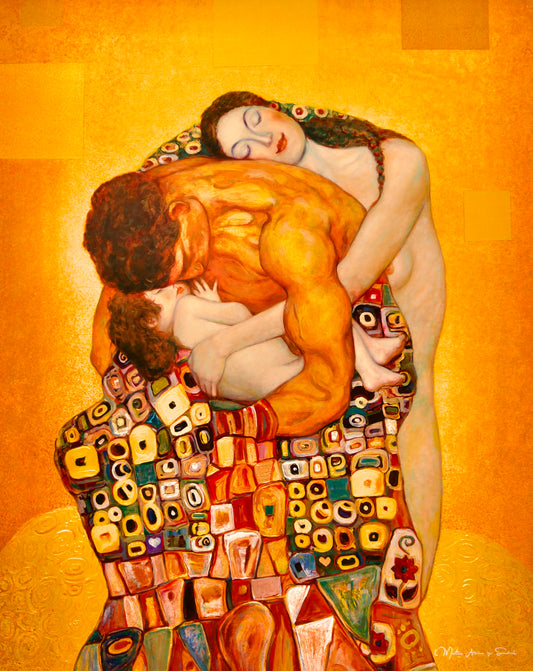 👨‍👩‍👧 Familjekramen – Inspirerad av Gustav Klimt (Collageverk skapat av fans)