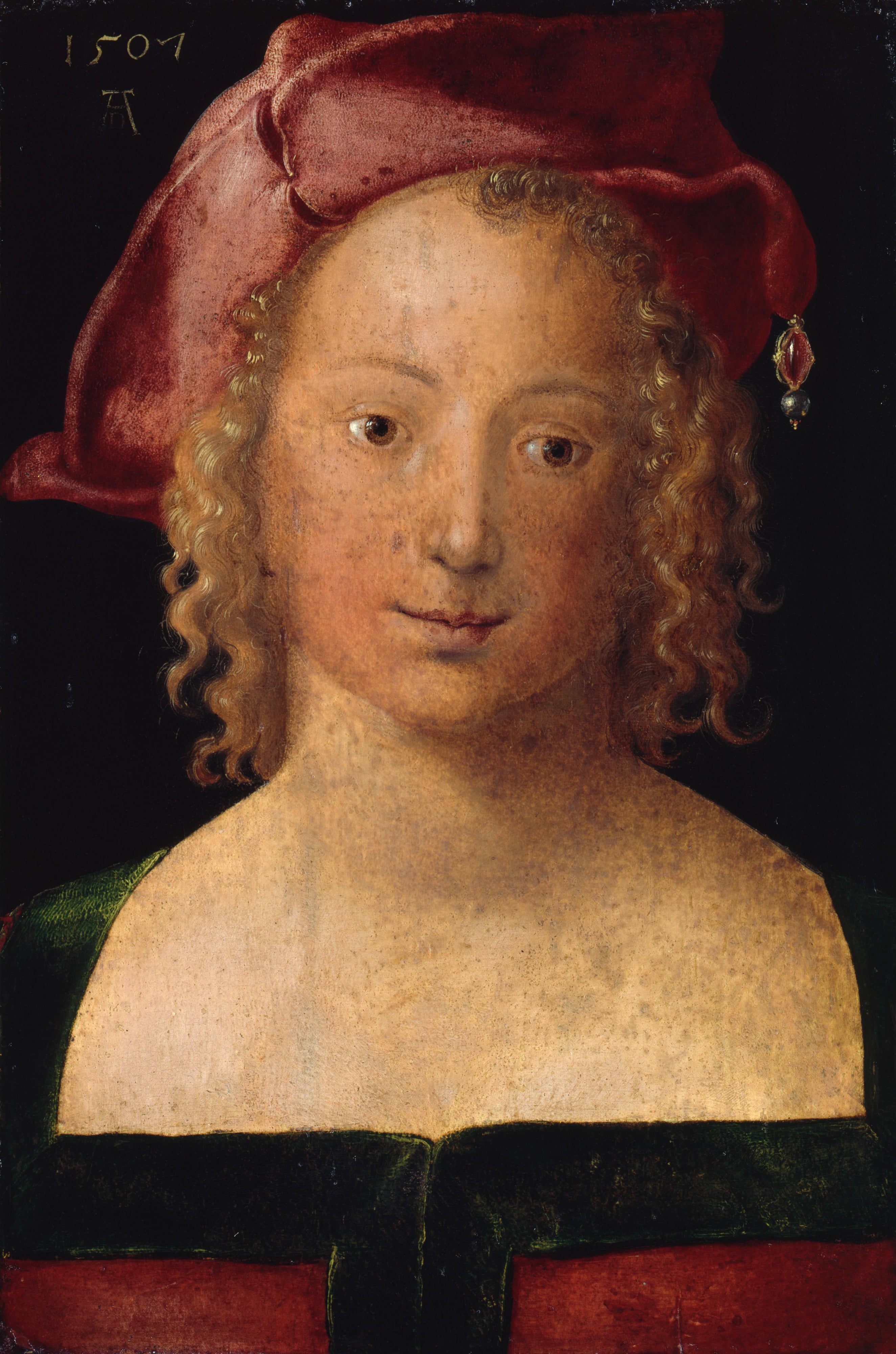 Ung kvinna med röd basker - Albrecht Dürer