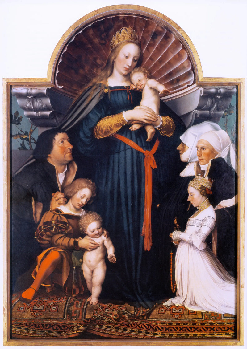 Jungfrun och barnet med borgmästaren Meyers familj - Hans Holbein den yngre