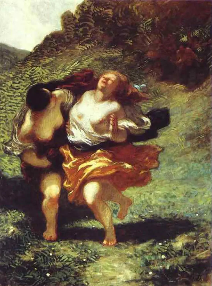 Kvinnor jagade av satyrer - Honoré Daumier