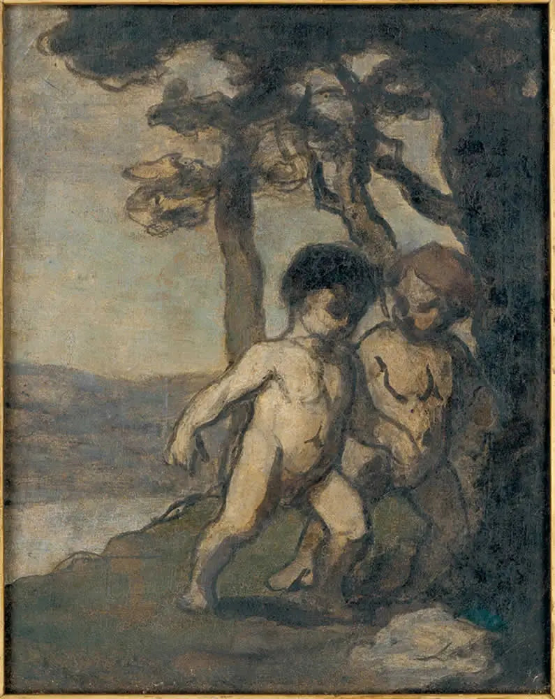 Två barn - Honoré Daumier