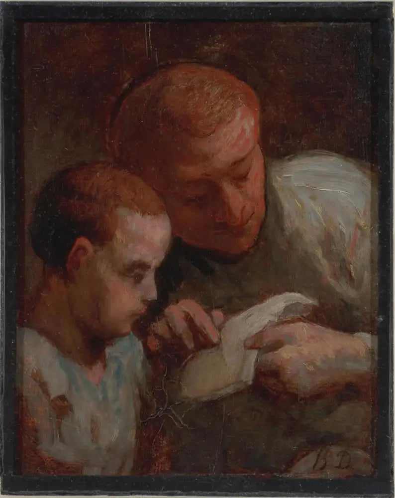 Läslektion - Honoré Daumier
