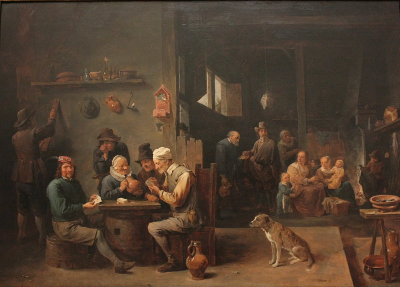 Kortspel i ett hotell - David Teniers den yngre