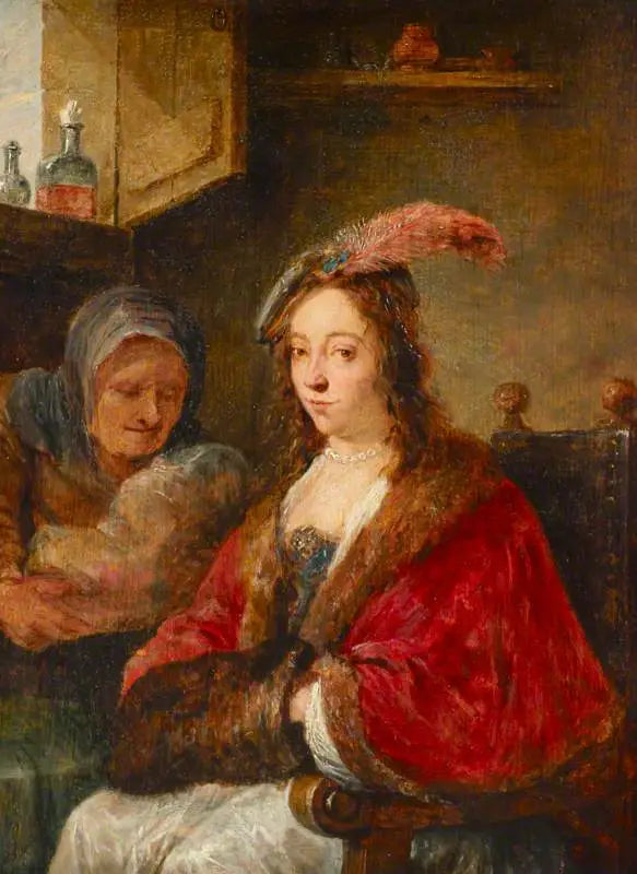 En dam med sin barnflicka - David Teniers den yngre
