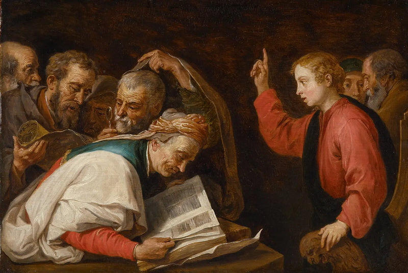 Jesus bland lärde - David Teniers den yngre