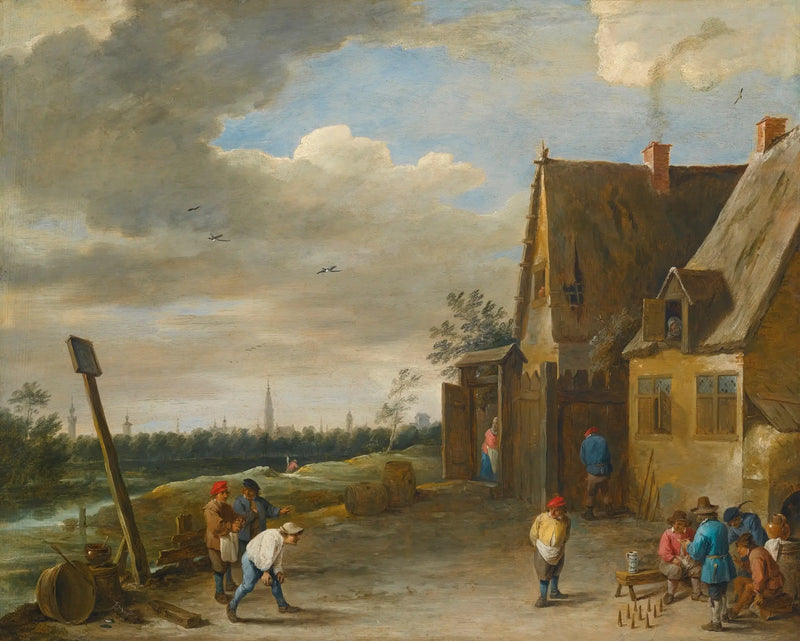Kubbspel med utsikt över Antwerpen - David Teniers den yngre