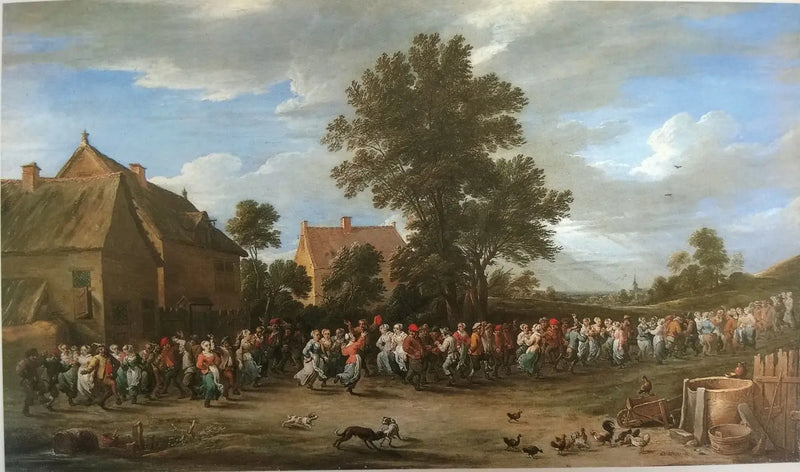 Bydans med en folkmassa - David Teniers den yngre