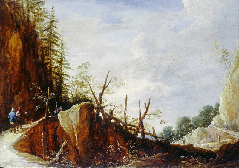Figurer på en klippig bergstopp - David Teniers den yngre