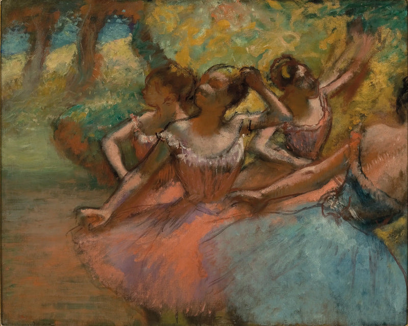 Fyra ballerina på scenen - Edgar Degas