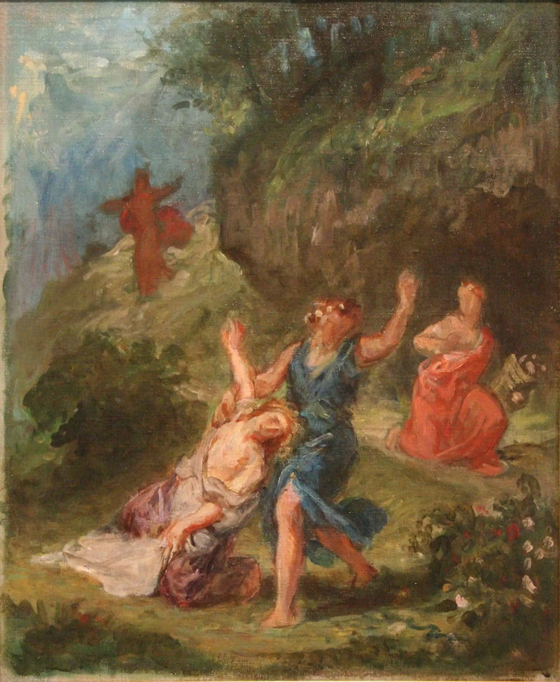 Orfeus räddande Eurydike - Eugène Delacroix