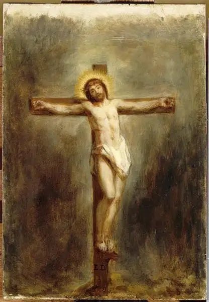 Reproduction du tableau « Le Christ en croix - Eugène Delacroix » par Alpha Reproduction en peinture à l’huile
