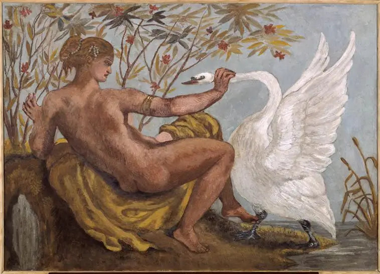 Leda och svanen - Eugène Delacroix