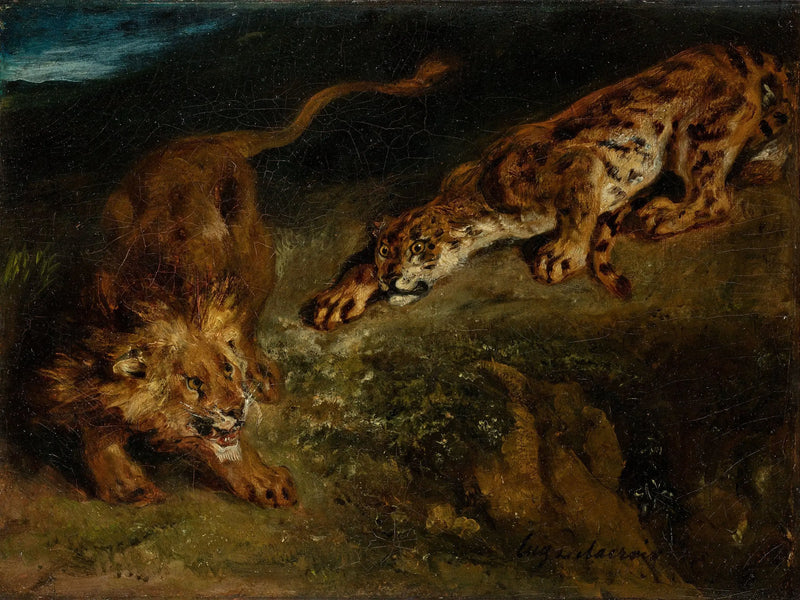 Tiger och Lejon - Eugène Delacroix