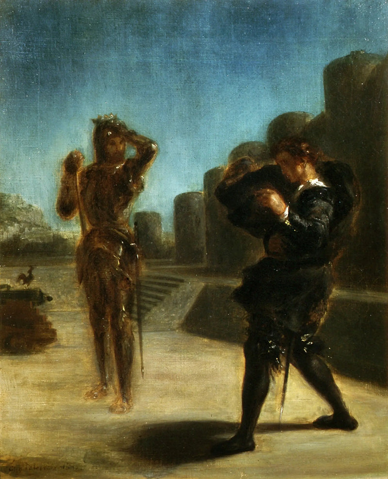 Hamlet och Spöket. - Eugène Delacroix