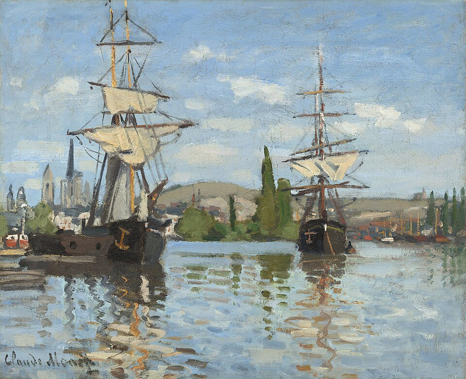 Båtar i Rouen på Seine - Claude Monet