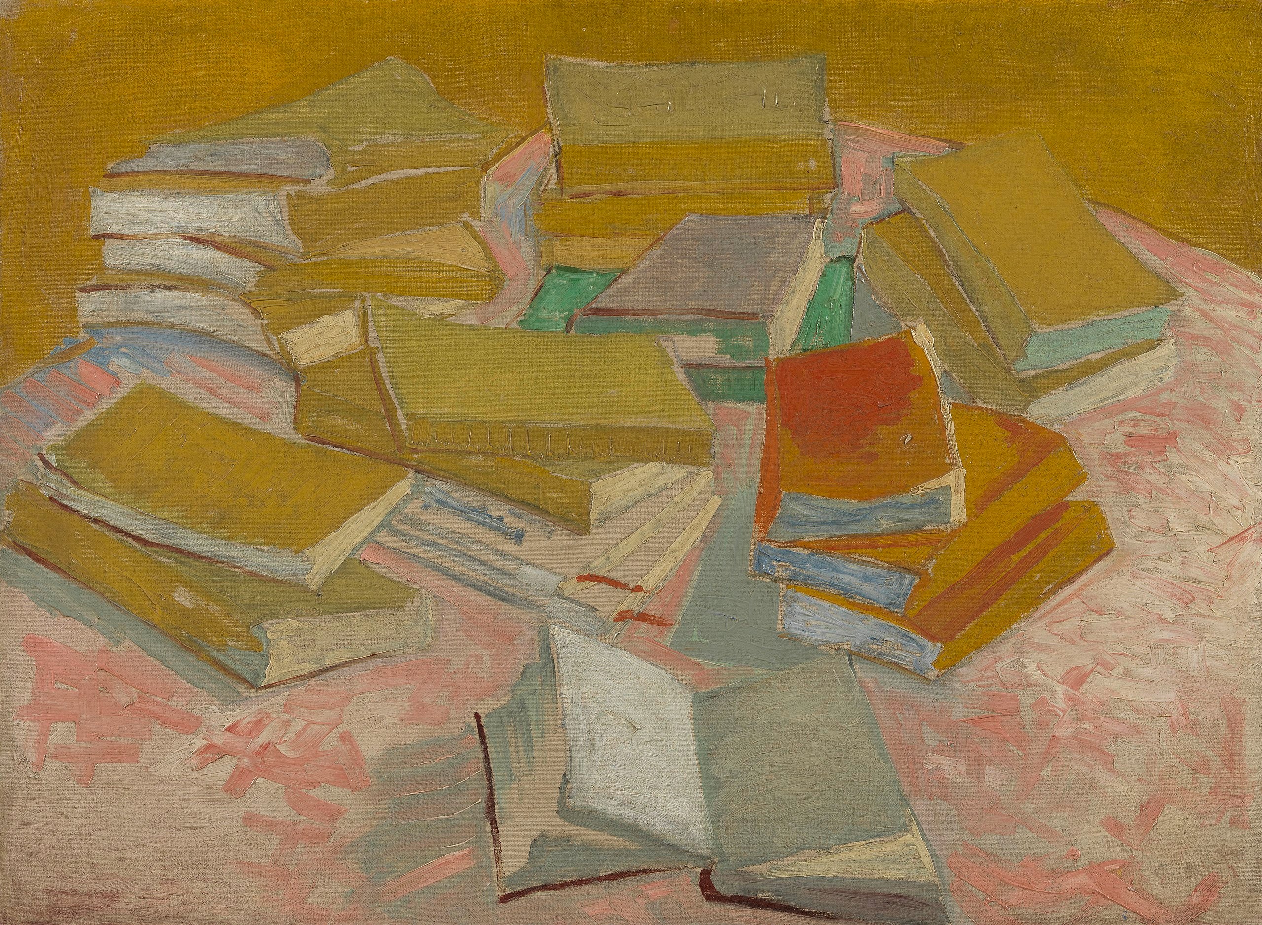 Reproduction du tableau « Des piles de romans français - Vincent van Gogh » par Alpha Reproduction en peinture à l’huile