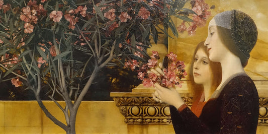 🌸 Två flickor med en oleander – Gustav Klimt (cirka 1890)