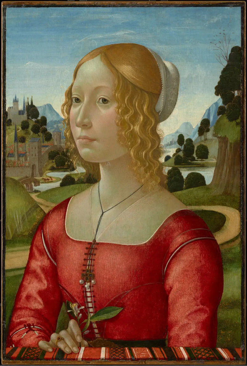 Porträtt av en dam - Domenico Ghirlandaio
