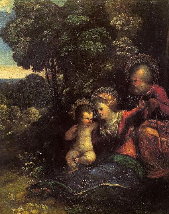 Repos pendant la fuite en Égypte - Dosso Dossi