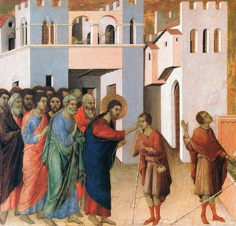 Helningen av den födde blinde mannen - Duccio di Buoninsegna