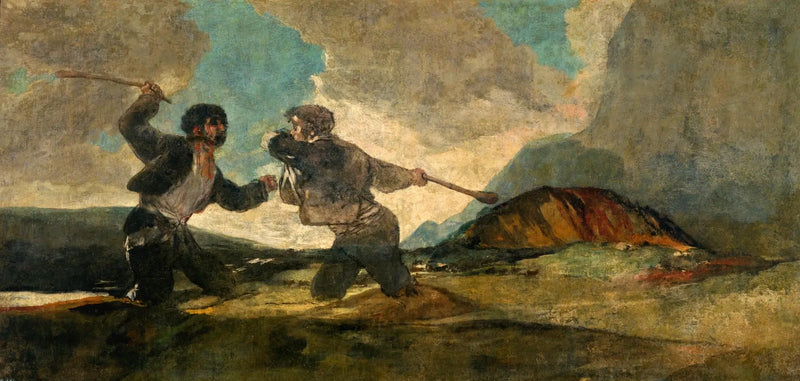 Duell med klubba - Francisco de Goya