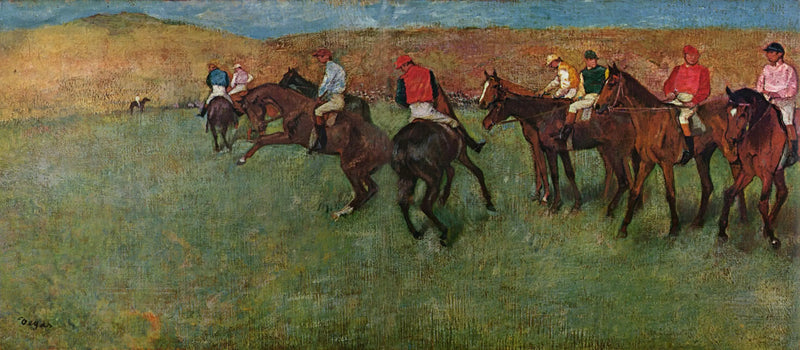 Vid loppet: före avfärd - Edgar Degas