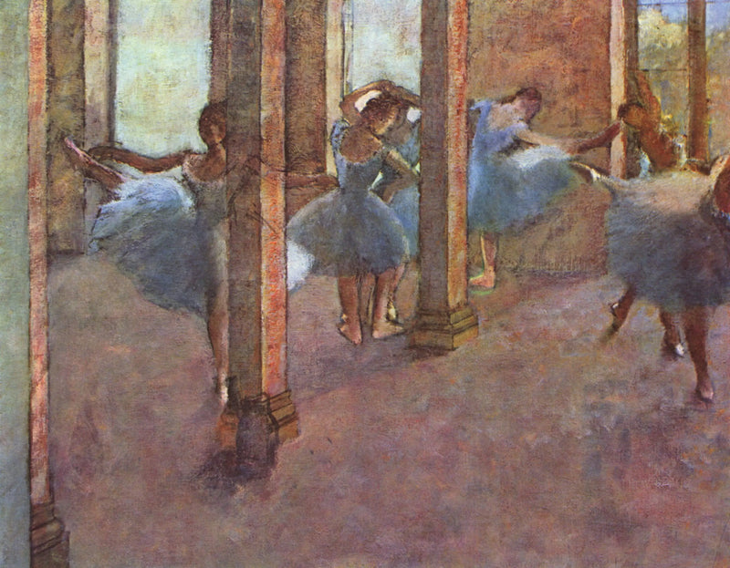 Dansande som tränar i foajén - Edgar Degas