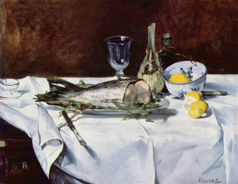 Stilleben med lax - Édouard Manet