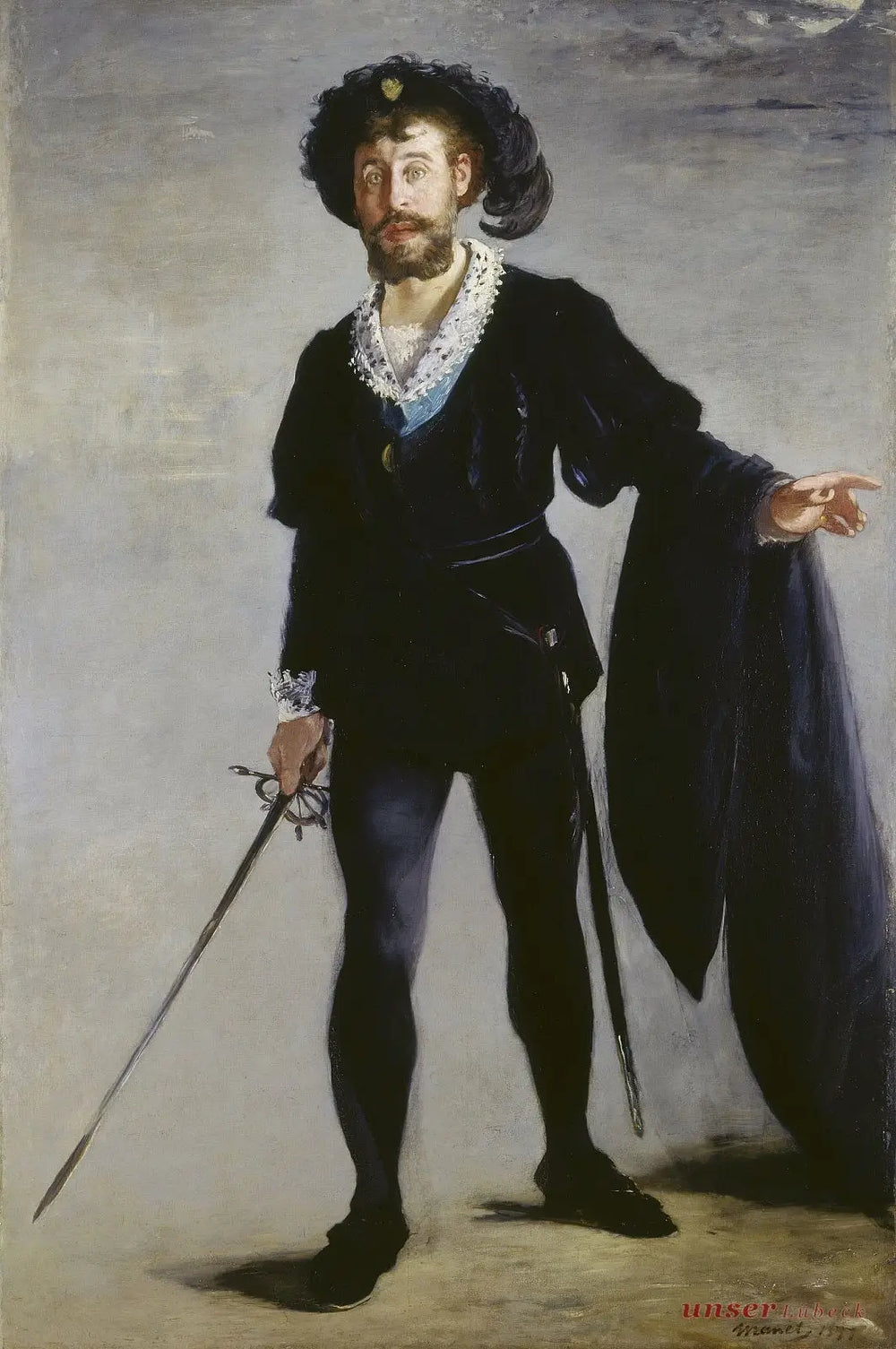 Reproduction du tableau « Portrait de Faure dans le rôle d'Hamlet - Édouard Manet » par Alpha Reproduction en peinture à l’huile