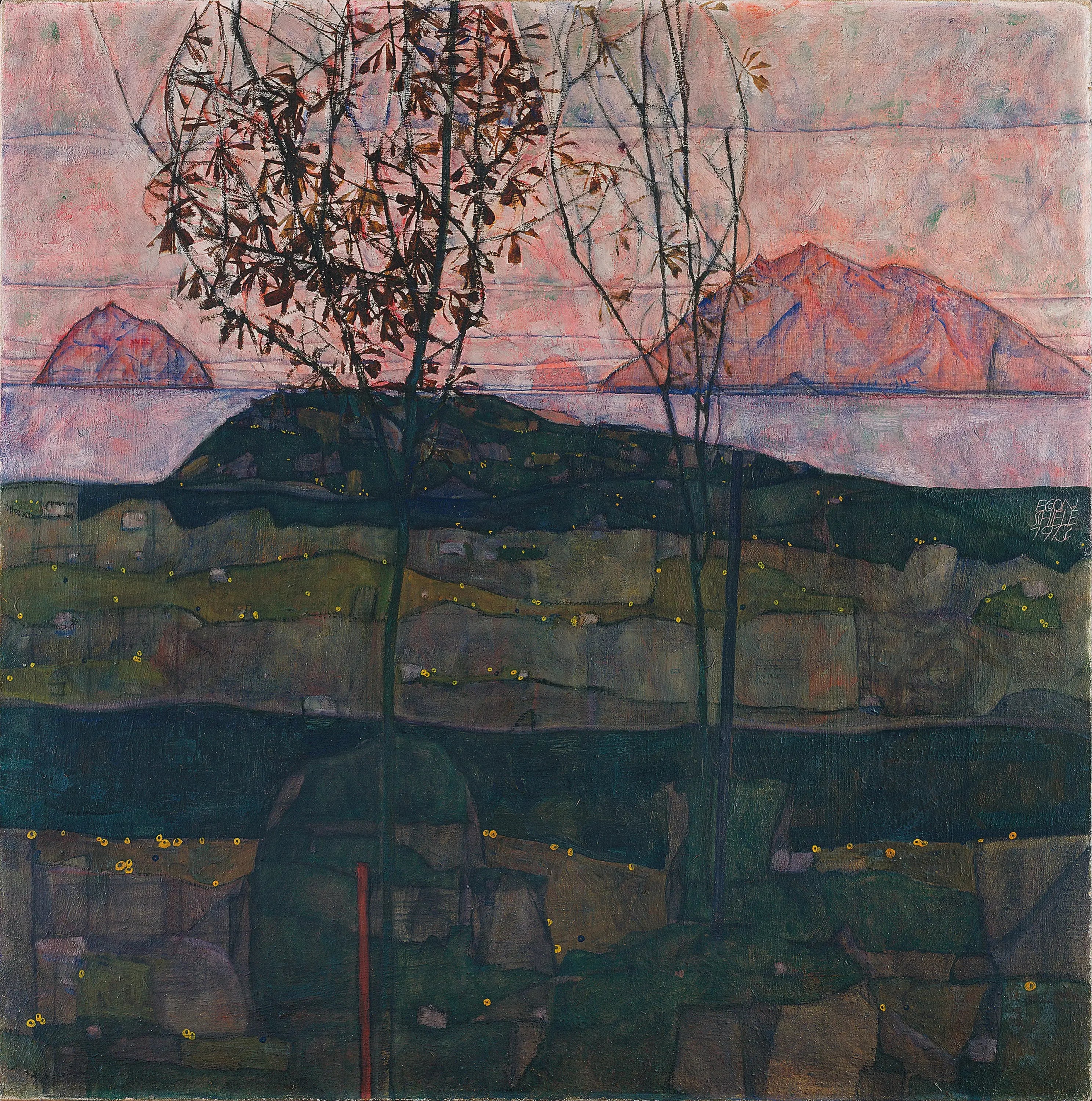 Reproduction du tableau « Soleil couchant - Egon Schiele » par Alpha Reproduction en peinture à l’huile