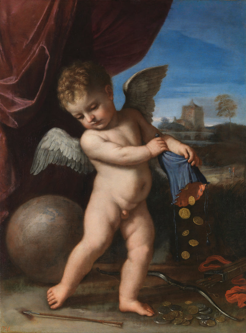 Cupidon som avvisar rikedomarna - Guercino