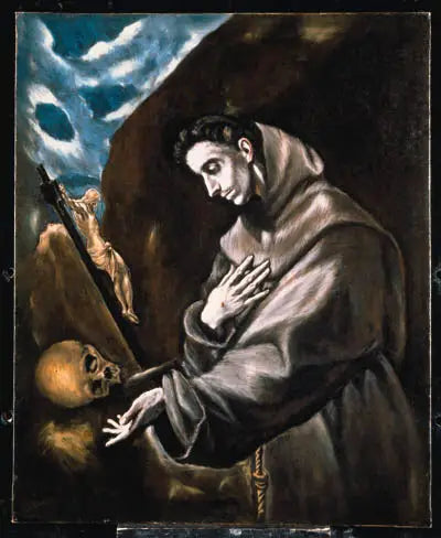 Saint François stående i meditation - El Greco